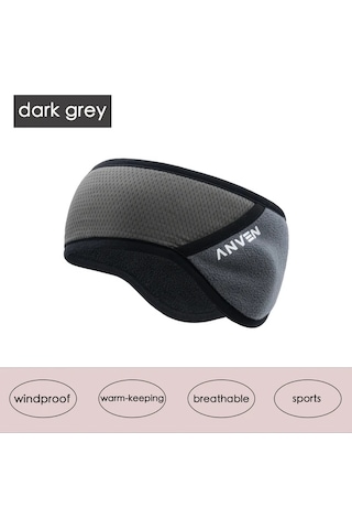 Primepickings Koyu Gri Rüzgarkıran Kulaklıklı Unisex Kışlık Kulak Koruyucu - Koşu, Kayak, Bisiklet Koyu Gri