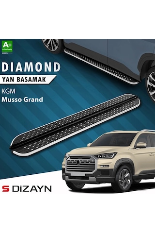 S-dizayn Kgm Musso Grand Diamond Krom Yan Basamak 213 Cm 2026 Üzeri A+ Kalite
