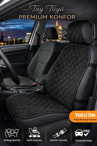 Oto Koltuk Kılıfı Tay Tüyü 4 Katmanlı Minder Tekli Ön Terletmez,kaymaz,su Geçirmez,airbag Uyumlu - Mnd1x2 Stiloto