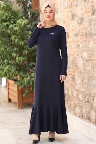 Azra Tesettür Elbise Lacivert Lacivert