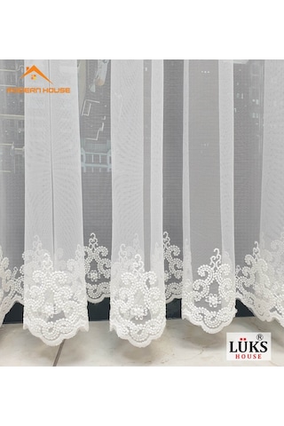 Lüks Grek Etek Işlemli Tül Perde 1 Yüksek Kaliteli- Modern House