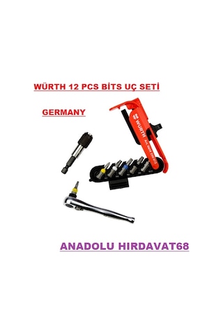 Würth Tornavida Bits Uç Seti Lokma Cırcır Set 12pcs Germany