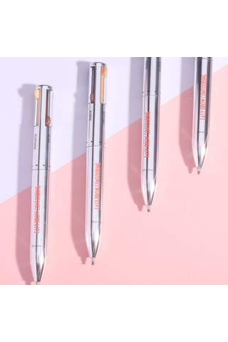 Gajeena 4 Renkli Döner Kalemli Kaş Kalemi - 02 Orta Ton, Plastik Gövde, Pratik Kullanım