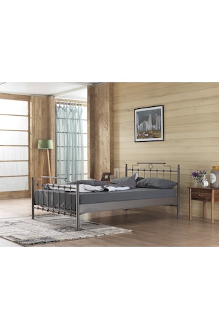 Bedliga Hatkus Ferforje Metal Çift Kişilik Karyola (230288693)