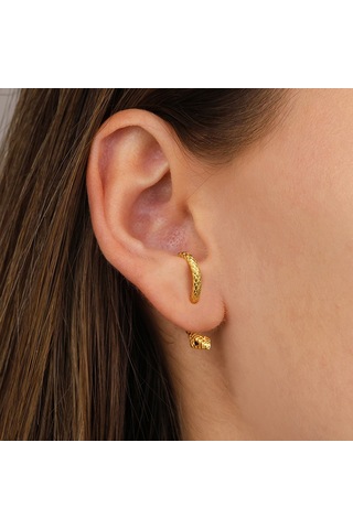 Kadınlar İçin Yılan Küpe, Abartılı Ve Şık Takılabilir Hayvan Küpe, Siyah.