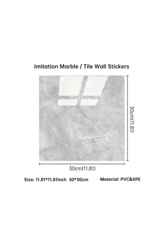 Gri Mermer Desen Du Sticker 30 30 Çok Renkli
