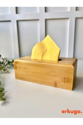 Büyük Boy Bambu Peçetelik - Masaüstü Peçetelik, Bambu Kağıt Mendil Kutusu Bambu