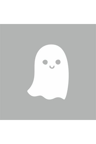 Sevimli Hayalet Araba Sticker Beyaz 11x14 Cm