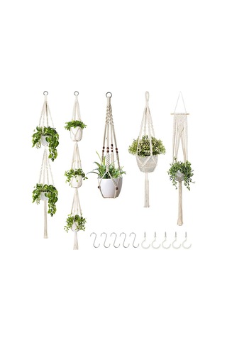 El Yapımı Çiçek Standı, Ayarlanabilir Düğümleme İpi, Dokuma Askılı Sepet