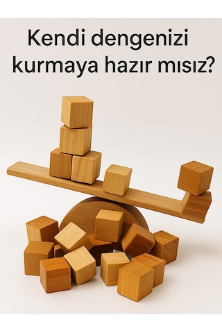 Cwwtoys Küp Denge 22 Parça Ahşap Denge Oyunu, 3 Yaş+