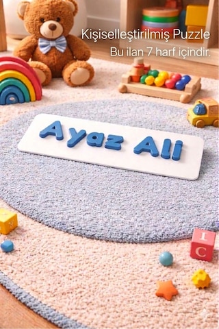 İsme Özel 3d Baskı Harf Puzzle - Bebek Odası Dekoratif İsimlik Ve Montessori Oyuncak