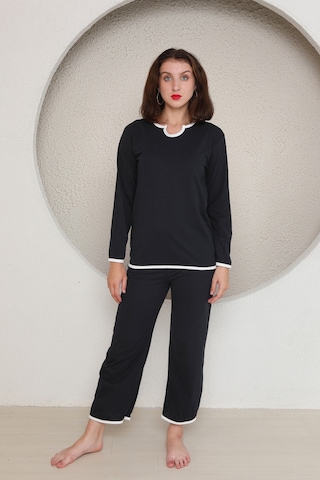 Fames Pijama Yazlik Penye Kadin Pijama Takim Lacivert