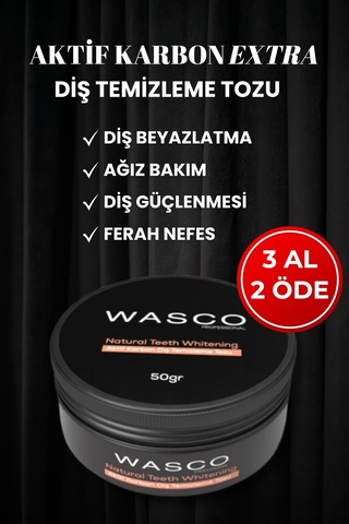 Aktif Karbon Diş Temizleme Tozu 50 Gr Extra Beyazlatıcı Diş Tozu + Nane 92179400