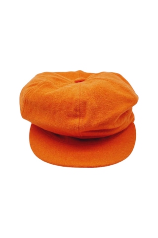 Uniquetrenders Kadın Arkadan Lastikli Kışlık Baretta Şapka Turuncu