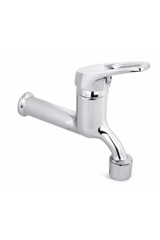 Lüks Duvar Tipi Musluk Tek Kollu Aç Kapa Lavabo Musluğu Modern Tasarım krom