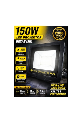 Gerçek 150w Led Projektör Beyaz Işık Ip65 Suya Dayanıklı Bahçe, Veranda, Depo Ve Otopark Aydınlatma,tasarruflu Lamba,düğün Lambası