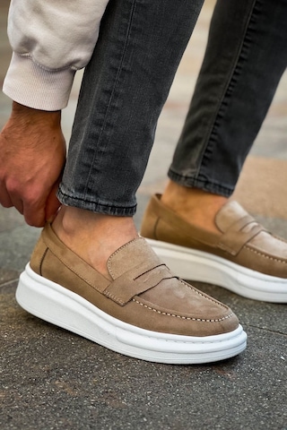 Roof Atelier Erkek Vizon Süet Loafer Ayakkabı - 615 - Lüx Süet Vizon