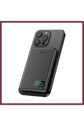 Storeşahin Pw595 5.000 Mah Dijital Göstergeli 20w Type-c Ve 15w Kablosuz Şarj Pd Hızlı Şarj Magsafe Powerbank - Siyah Shn0720