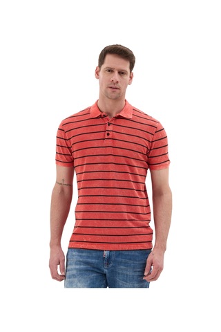 Cipo & Baxx Erkek Çizgili Polo Yaka Basic T-shirt - Ct858 Red