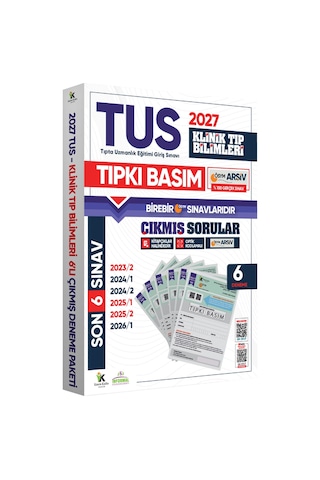 Karakutu Yayınları 2027 TUS Klinik Tıp Bilimleri ÖSYM Çıkmış Soru Tıpkı Basım Son 4 Yıl 6lı Deneme Kitapçığı
