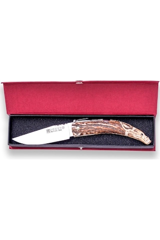 Joker Nc141 Antler Hand Carved Handle Geyik Boynuz Kamp Çakı Çok Renkli
