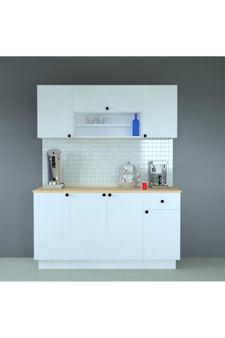 Mobilique Ahşap Mdf Tezgahlı Hazır Mutfak 160 CM 600-00-192