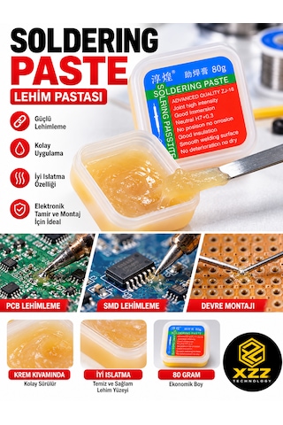 80 Gram Lehim Pastası Zj-18 Elektronik Devre, Pcb, Smd Ve Kablo Lehimleme Flux Pastası