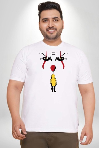 Angemiel Pennywise Vs Georgie Korku Filmi Beyaz Büyük Beden Kadın Erkek Ünisex Basic Ön Baskılı Tişört Beyaz