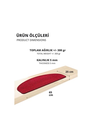 Yarım Ay Bukle Halıdan Ekonomik Basamak Ve Merdiven Paspası - Bordo / Adet Olarak Satılır Null