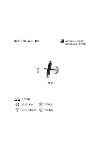 Nuance Teklı Ledlı Sıyah Aplık 5wx2 3000k Çok Renkli