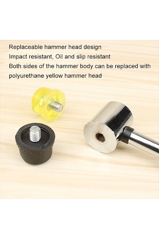 Pazly 35mm Sıçrama Yok El Yapımı Dıy Çift Yüz Kauçuk Çekiç