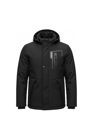 Mero Life Outdoor Su Ve Rüzgar Geçirmez Kapitone Içi Kürklü Softshell Mont Siyah