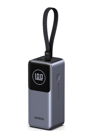 Ugreen Nexode 20.000 Mah 130 W Akıllı Ekranlı Dahili Kablolu Hızlı Şarj Powerbank, 55365b Gri