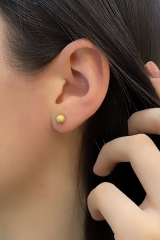 Zümrüt Sarraf 14 Ayar Altın Top Kadın Küpe N11.20609