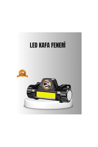 Mey İthalat Şarjlı Led Kafa Feneri - Çift Fonksiyonlu, 200lm Işık Gücü, Ip44 Suya Dayanıklı