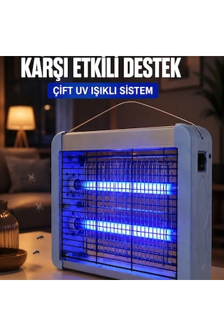 Çift Uv Işıklı Elektrikli Sinek Öldürücü 12w Asılabilir Uçan Böcek Lambası
