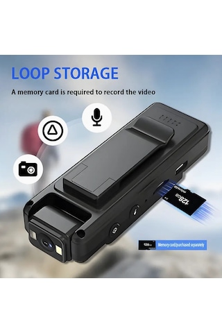 1080p Mini Aksiyon Kamerası Gece Görüşlü, 180 Dönebilir Lensli, Döngü Kayıtlı Kompakt Spor Kamera Çok Renkli