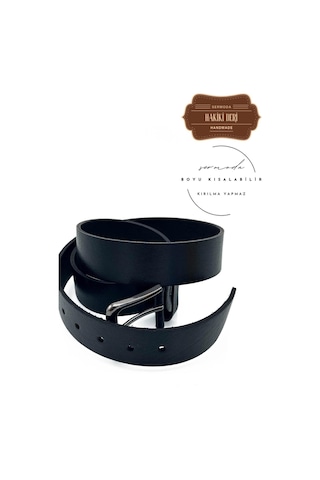 Sermoda 44 Mm Baskılı Kaliteli Suni Deri Erkek Kot Kemeri Siyah