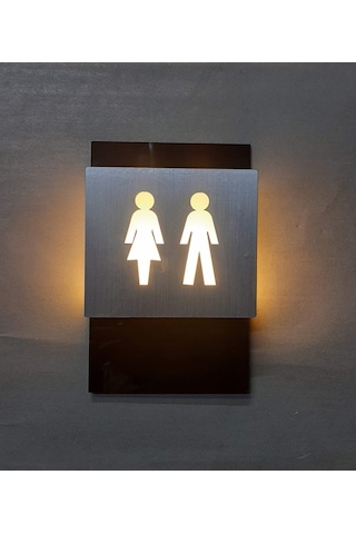 Kadın ve Erkek Ikonlu Işıklı Wc Yönlendirme Levhası