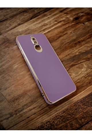 Huawei Uyumlu Mate 10 Lite Kenarları Parlak Altın Renkli Kılıf