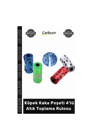 Petshop Dayanıklı Hijyenik Evcil Hayvan Atık Toplama Rulosu 60 Adet Köpek Kaka Poşeti 4'lü Set