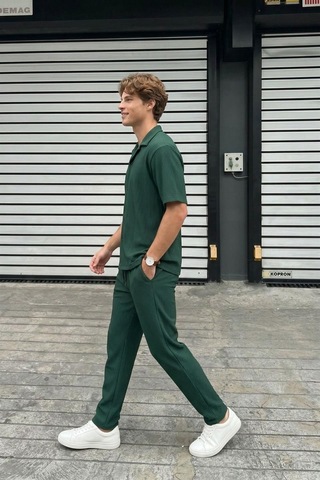Vamos Fitilli Baggy Fit Pantolon Yeşil