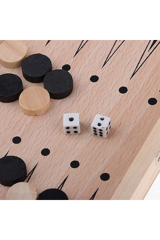 Homyl Katlanır Ahşap Satranç Takımı Oyuncak Karanlık-orman