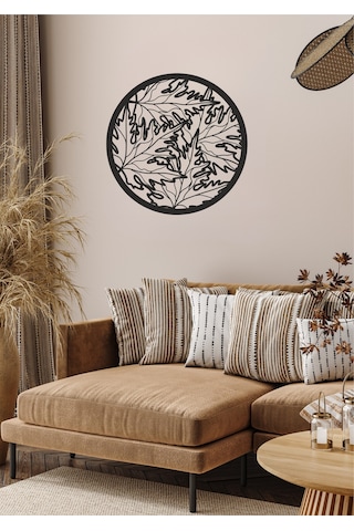 Çınar Ağacı Yaprak Desenli Dekoratif Metal Duvar Süsü
