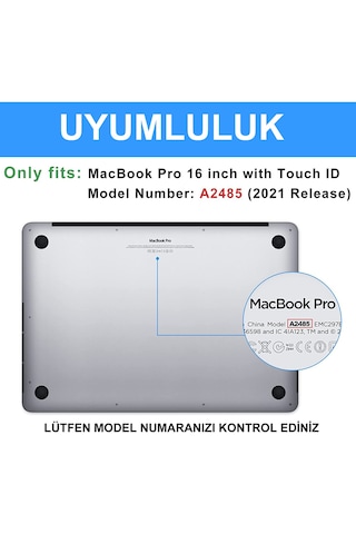 Apple Uyumlu MacBook Pro 2021 16.2" A2485 Ekran Koruyucu 2 Adet