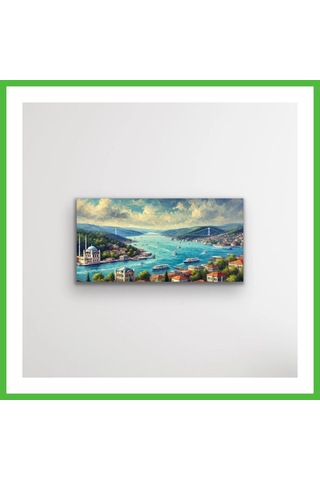 Vaveni İstanbul Boğaz Manzarası Kanvas Tablo 60x120cm Arz Çok Renkli
