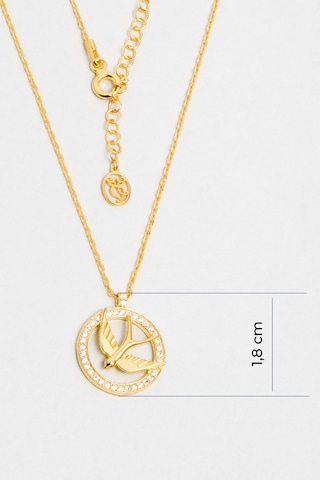 So Chic Kırlangıç 18 Ayar Sarı Altın Kaplama 44 Cm Gümüş Kolye Sarı