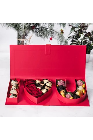 Sevgililer Günü I Love You Çikolata Kutusu Çilekli