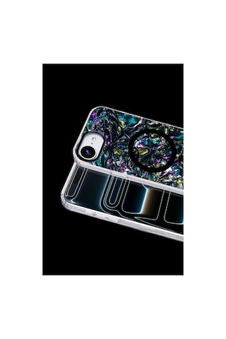 Onegif Apple iPhone Uyumlu 17e Mila Dalgalı Magsafe Kapak - Lacivert Düz Renkli