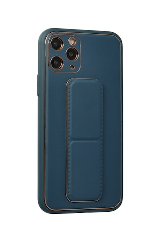 Newface - 269 - Apple iPhone Uyumlu 11 Pro Kılıf Coco Deri Standlı Kapak - Csmo-tex - - Mavi